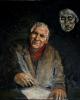 Poet Antonio Giarraputo with Leopardi's death mask (2006)
